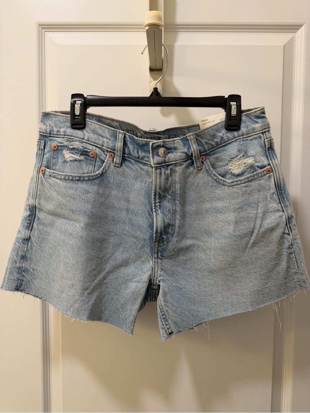 American Eagle Outfitters Light Wash Distressed Denim Shorts
